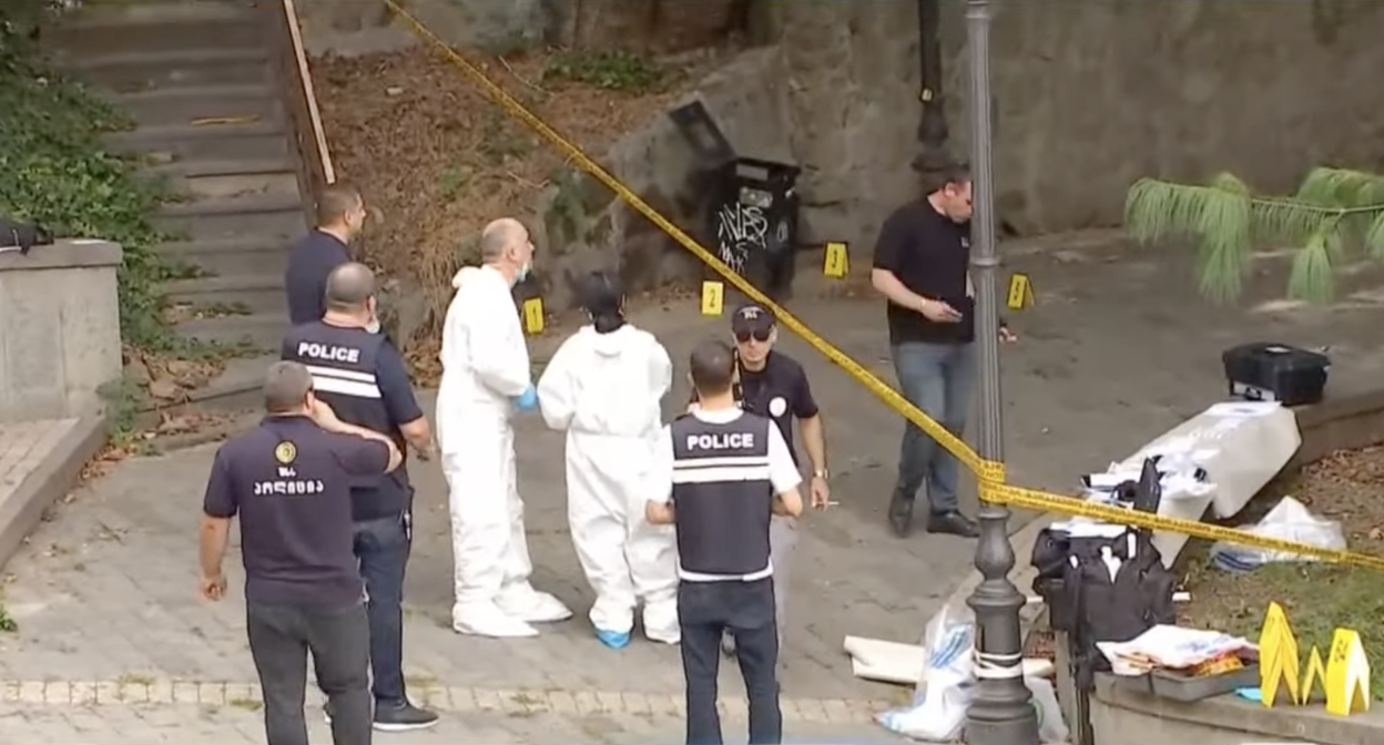 The Baratasvili park in Tbilisi, where the murder of a citizen of Russia took place. Photo: Newsgeorgia / https://www.newsgeorgia.ge/v-centre-tbilisi-ubit-grazhdanin-rossii/