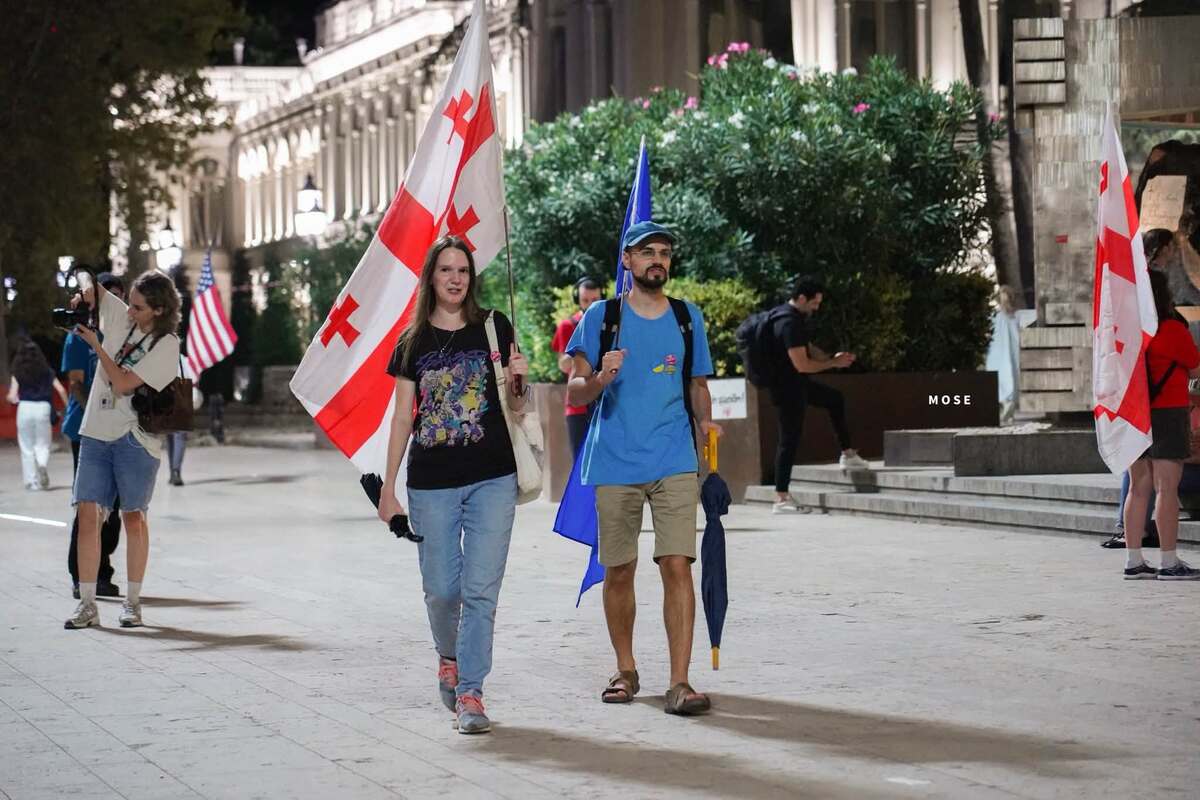 Participants of the continuous actions on the 639th day on Rustaveli in Tbilisi. Photo: MO SE / Facebook Participants of the continuous actions on the 639th day on Rustaveli in Tbilisi. Photo: MO SE / Facebook