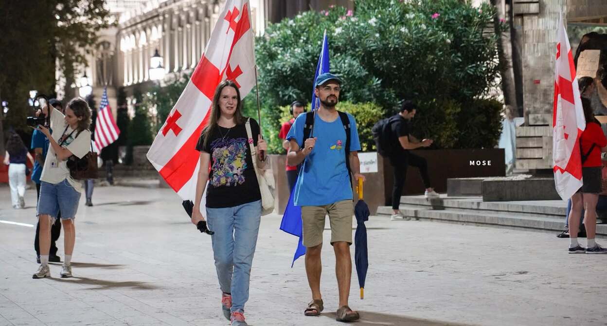 Participants of the continuous actions on the 639th day on Rustaveli in Tbilisi. Photo: MO SE / Facebook Participants of the continuous actions on the 639th day on Rustaveli in Tbilisi. Photo: MO SE / Facebook