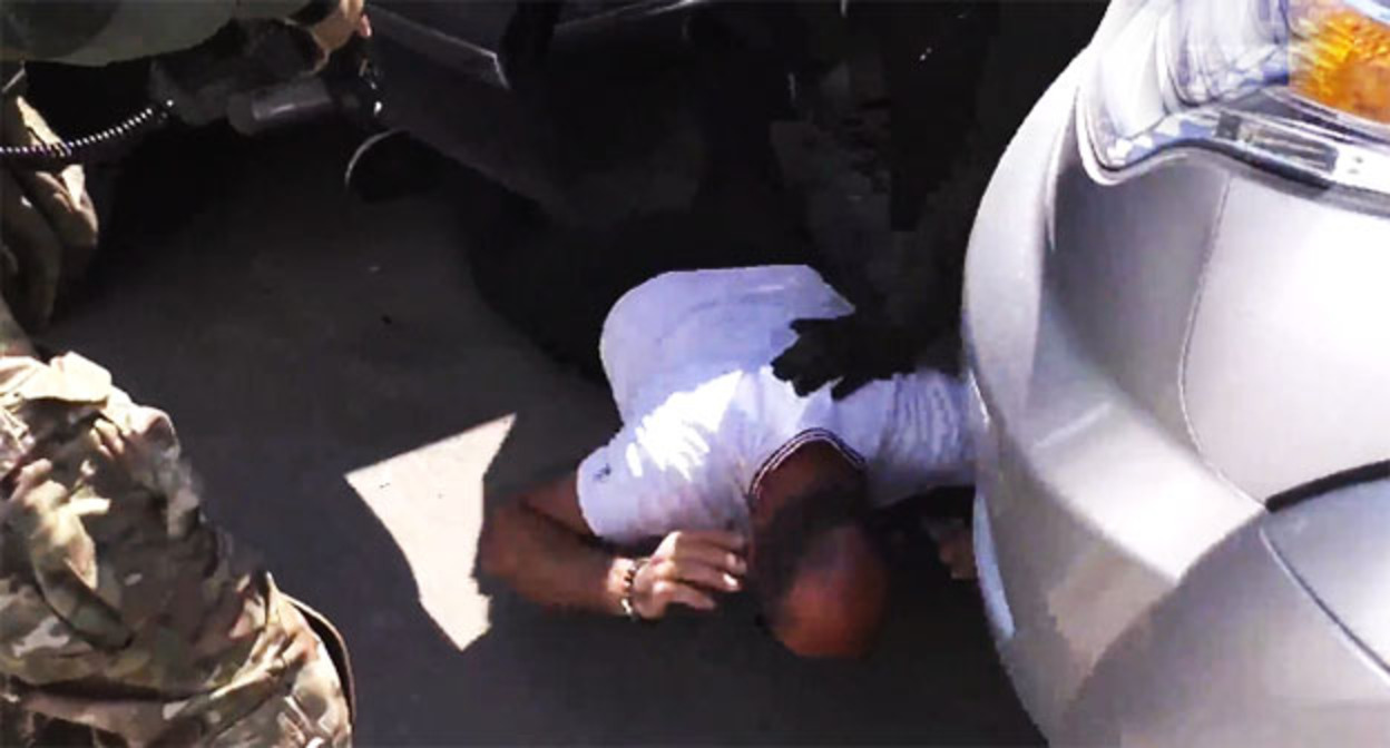 FSB employees detain a suspect. September 14, 2026. Screenshot from FSB Russia video.