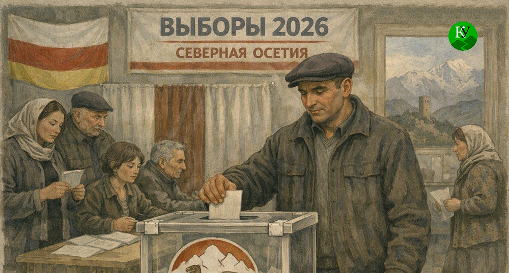At the polling station. Illustration created by "Caucasian Knot" using AI in the Copilot program.