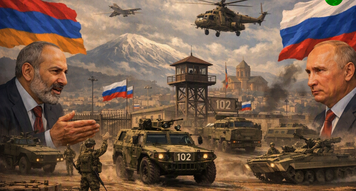The base in Gyumri. Illustration created by "Caucasian Knot" using AI in the Copilot program