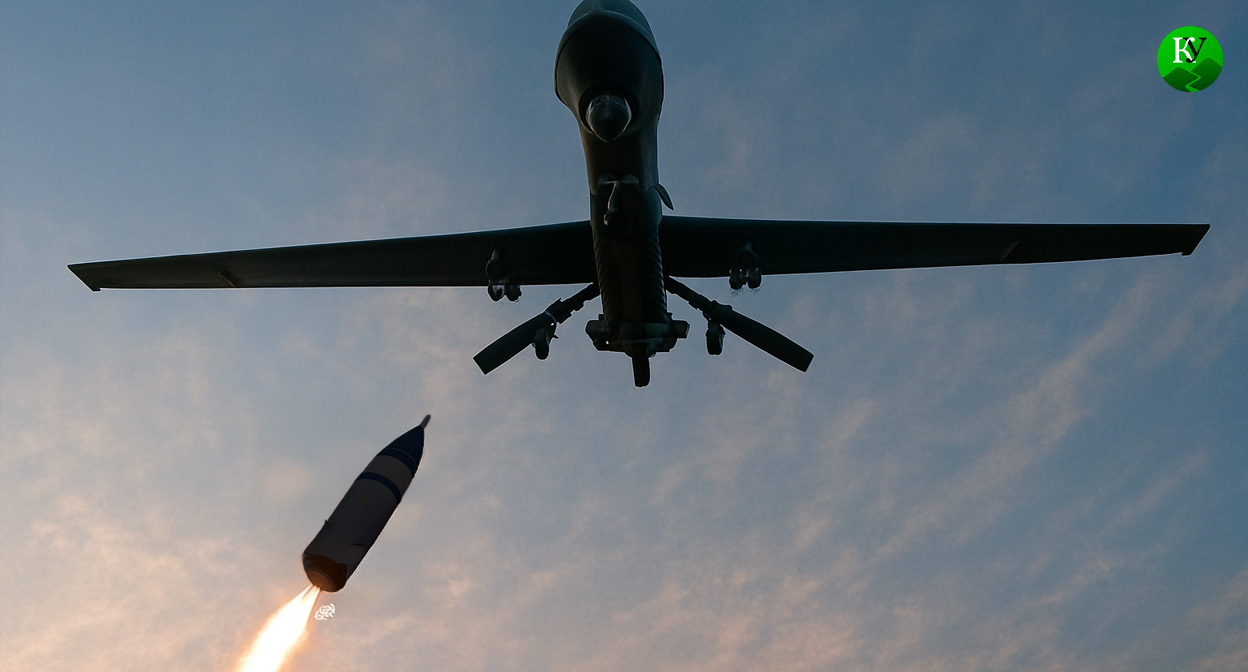 Drones and air defense. Illustration created by "Caucasian Knot" using AI in the Copilot program. Drones and air defense. Illustration created by "Caucasian Knot" using AI in the Copilot program.