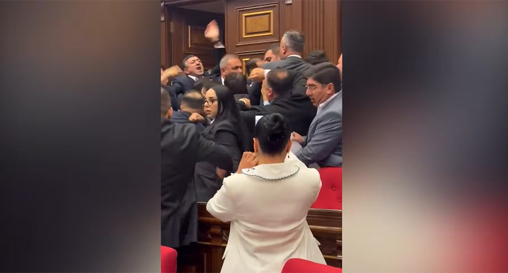Fight in the Armenian parliament. Frame from the video https://www.youtube.com/watch?v=a5vsY05cfpA Fight in the Armenian parliament. Frame from the video https://www.youtube.com/watch?v=a5vsY05cfpA