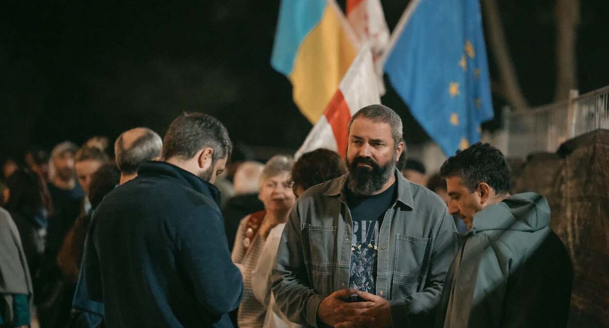 Demonstrators on the 686th day of continuous protests in Tbilisi. Photo: Levan Zazadze / Facebook*.