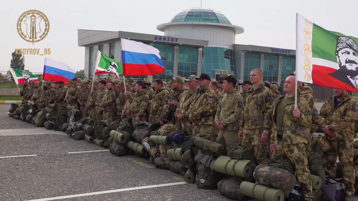 Military personnel at Grozny Airport. A frame from a video in Ramzan Kadyrov's Telegram channel. Military personnel at Grozny Airport. A frame from a video in Ramzan Kadyrov's Telegram channel.