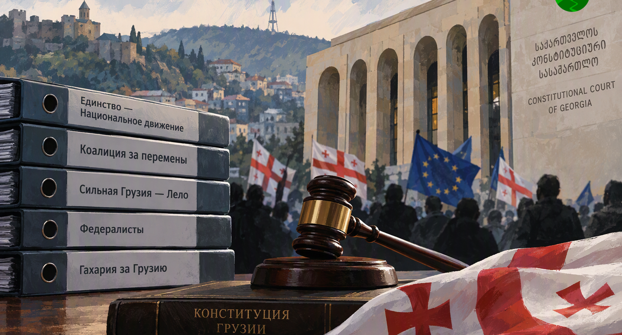Ban on parties in Georgia. Illustration created by "Caucasian Knot" using AI in Copilot program
