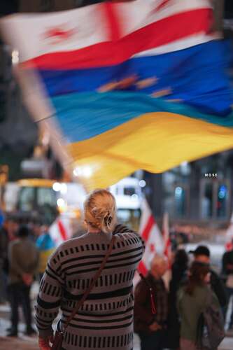 A participant of the continuous protests at the Parliament of Georgia, October 21, 2026. Photo: Publika / Facebook*.