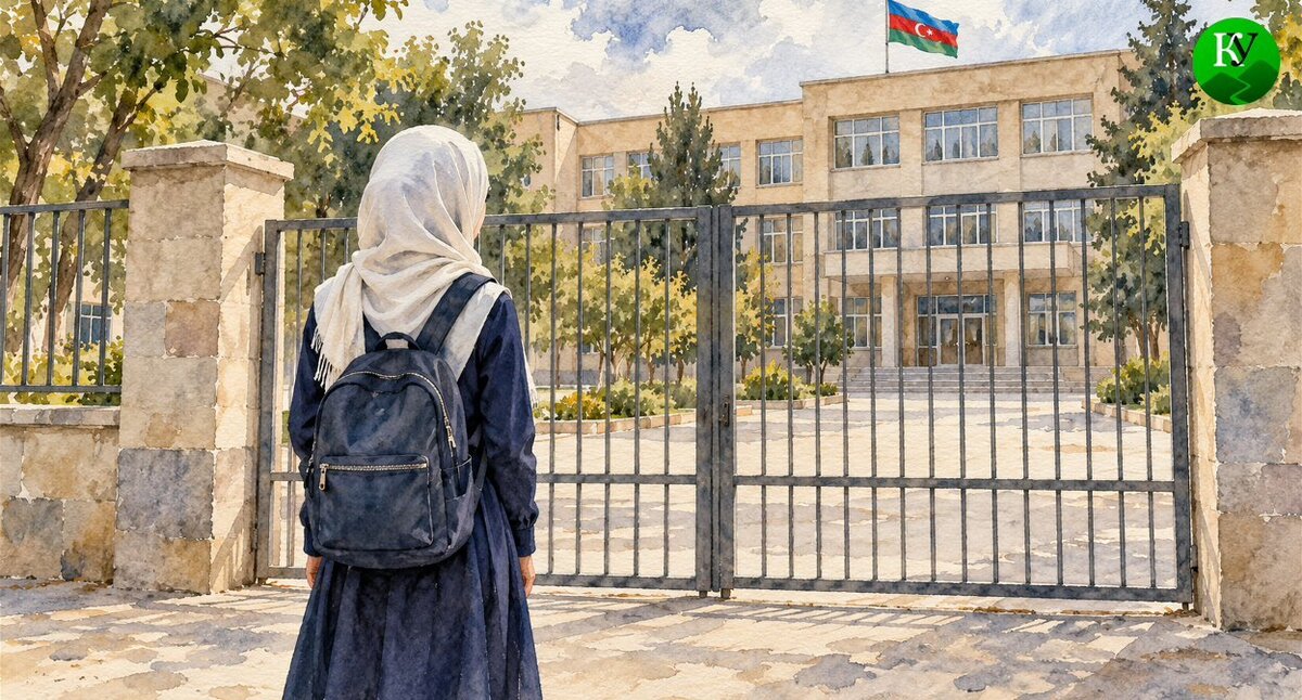 A schoolgirl in Azerbaijan. Illustration created by the "Caucasian Knot" using AI in the Copilot program.