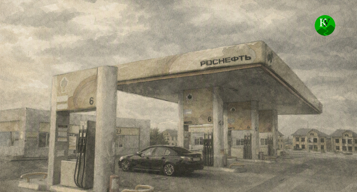 Gas station. Illustration created by "Caucasian Knot" using AI in the Copilot program.